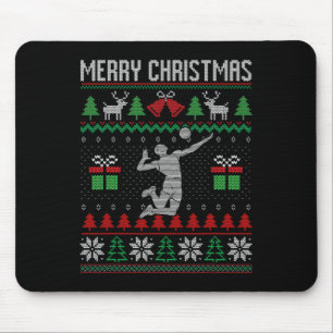 クリスマスバレーボール選手のクリスマススポーツ恋人醜い マウスパッド
