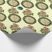 クリスマスバンジョー、ミスタントリー、ホリーベリー、ブルージェム ラッピングペーパー (角)