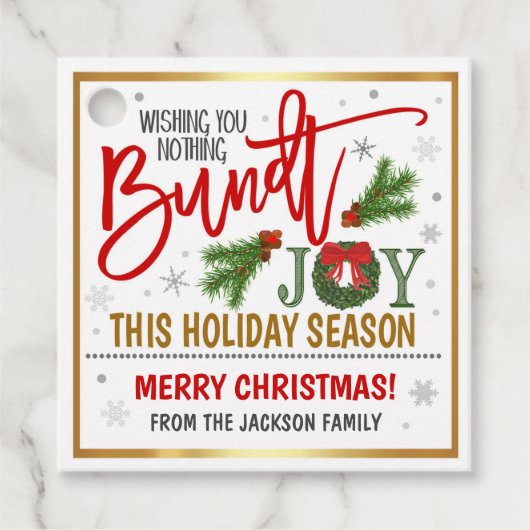 クリスマスバンドケーキギフトラベル フェイバータグ (正面)