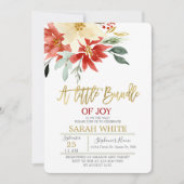 クリスマスバンドルの喜び冬の赤ちゃんシャワー 招待状 (正面)