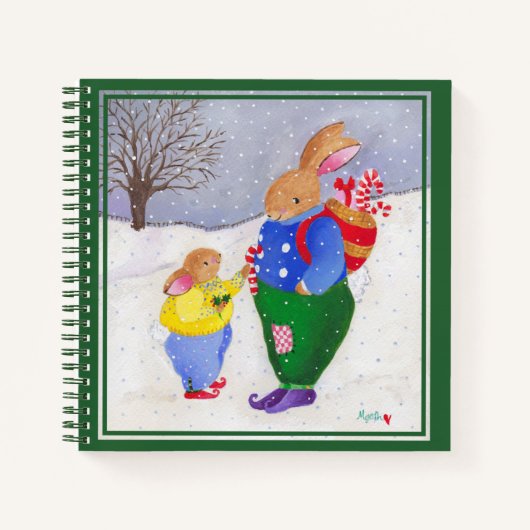 クリスマスバンニーズスパイラルノート ノートブック (正面)
