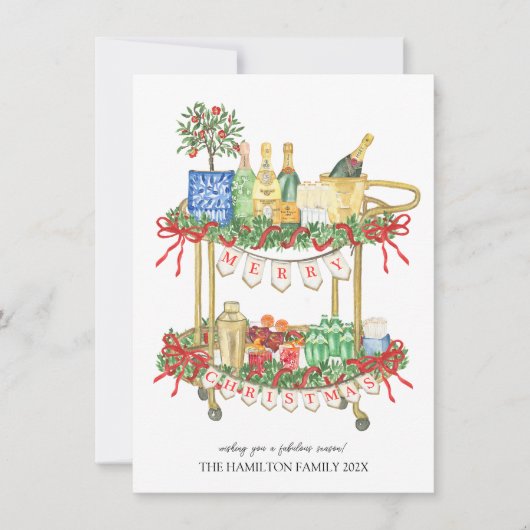 クリスマスバーカートの写真 シーズンカード (正面)