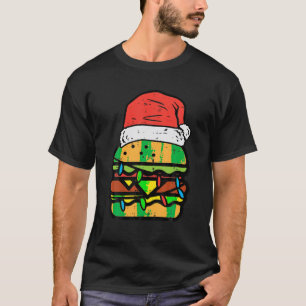 クリスマスバーガーおもしろいサンタクリスマスフードラバーメンズW Tシャツ