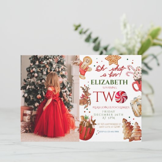 クリスマスバースデーパーティーとは何おもしろい2nd誕生日 招待状 (スタンド正面)