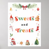 クリスマスバースデーパーティーのスイーツとお菓子 ポスター (正面)