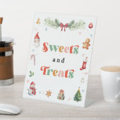 クリスマスバースデーパーティーのスイーツとお菓子 台座サイン (インサイチュ)