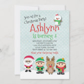 クリスマスバースデーパーティー招待状 招待状 (正面)