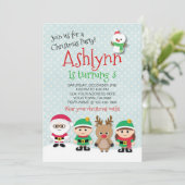 クリスマスバースデーパーティー招待状 招待状 (スタンド正面)