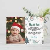 クリスマスバースデーフォトありがとう サンキューカード (スタンド正面)
