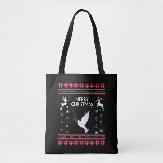 クリスマスバードとハト トートバッグ (正面)