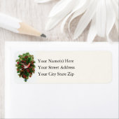 クリスマスバードとホリーヴィンテージ ラベル (インサイチュ)