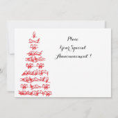 クリスマスバードの木とレディ白黒レッド 招待状 (裏面)