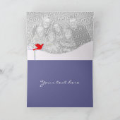 クリスマスバードの雪と木の内側にあなたの写真 シーズンカード (内部)