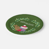 クリスマスバードオンアブランチ紙プレート ペーパープレート (アングル)