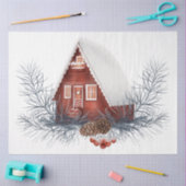 クリスマスバードシリーズデザイン8 薄葉紙 (クラフト)