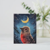 クリスマスバードスノーウィーナイトムーンメッセージ シーズンポストカード (スタンド正面)