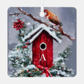 クリスマスバードハウスイニシャル メタルオーナメント (裏面)
