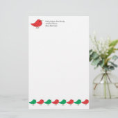 クリスマスバードファミリー 便箋 (スタンド正面)