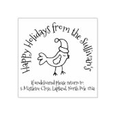 クリスマスバードホリデー差出人住所スタンプ ラバースタンプ (インプリント)