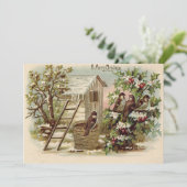 クリスマスバードホリー雪はしご収穫 招待状 (スタンド正面)