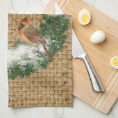 クリスマスバードリースタオル16インチx 24インチ キッチンタオル (四つ折り)