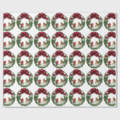 クリスマスバードリース ラッピングペーパー (フラット)