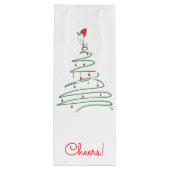 クリスマスバード抱き枕 ワインギフトバッグ (裏面)