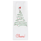 クリスマスバード抱き枕 ワインギフトバッグ (正面)