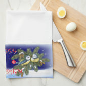 クリスマスバード キッチンタオル (四つ折り)