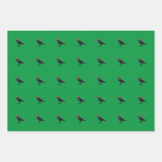 クリスマスバード ラッピングペーパーシート (正面)