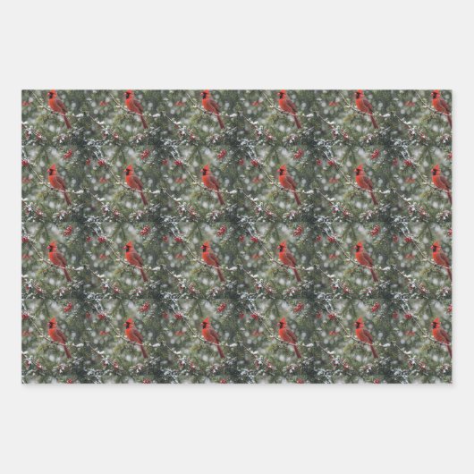 クリスマスバード ラッピングペーパーシート (正面)