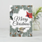 クリスマスバード（鳥）ショウジョウコウカンチョウヌサッチ《鳥》アメリカゴガラパイン シーズンカード (スタンド正面)