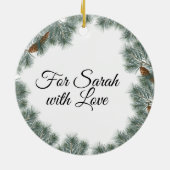 クリスマスバード(鳥)ショウジョウコウカンチョウヌサッチ《鳥》アメリカゴガラパイン セラミックオーナメント (裏面)