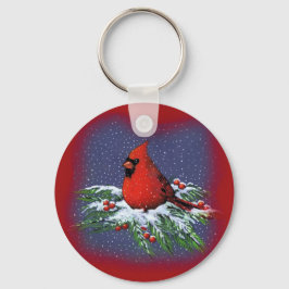 クリスマスバード:(鳥)ショウジョウコウカンチョウ:アート キーホルダー