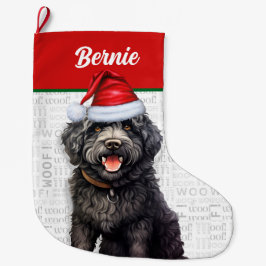 クリスマスバーベットドッグ名ウォフ ラージクリスマスストッキング
