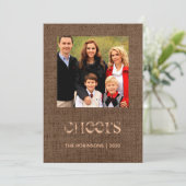 クリスマスバーラップアントラーパターンファミリーフォト シーズンカード (スタンド正面)