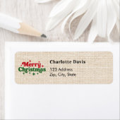 クリスマスバーラップベージュルティック差出人住所 ラベル (インサイチュ)