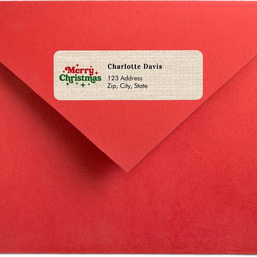 クリスマスバーラップベージュルティック差出人住所 ラベル