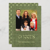 クリスマスバーラップ家族の写真 シーズンカード (正面/裏面)