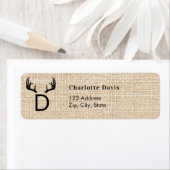 クリスマスバーラップ〔雄ジカの〕枝角モノグラム差出人住所 ラベル (インサイチュ)