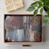 クリスマスバーンコラージュ1デコページ紙 薄葉紙 (ギフト)