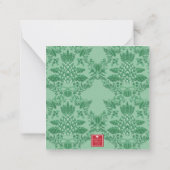 クリスマスパイナップルオーナメントモノグラムエンクロージャ ノートカード (裏面)