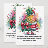 クリスマスパイナップルツリーの水彩画 シーズンカード (正面/裏面)