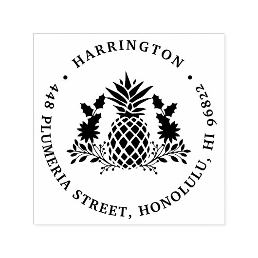 クリスマスパイナップル |休日の差出人住所 セルフインキングスタンプ (デザイン)