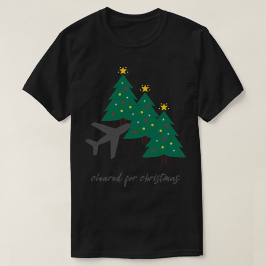 クリスマスパイロット航空便のツリーのクリア Tシャツ (デザイン正面)