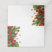 クリスマスパインとベリー |休日 プレイスカード (外部開封)