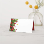 クリスマスパインとベリー |休日 プレイスカード (正面)