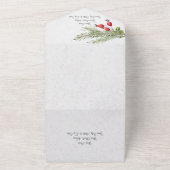 クリスマスパインと雪片 オールインワン招待状 (外側)