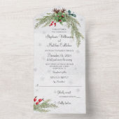 クリスマスパインと雪片 オールインワン招待状 (内側)