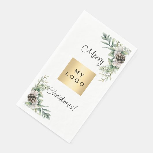 クリスマスパインのコーン白いビジネスロゴ (コーナー)